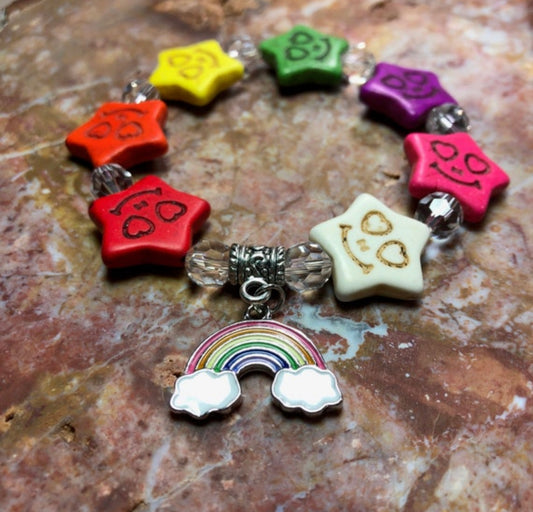 Make a Wish on Rainbow Stars charm bracelet