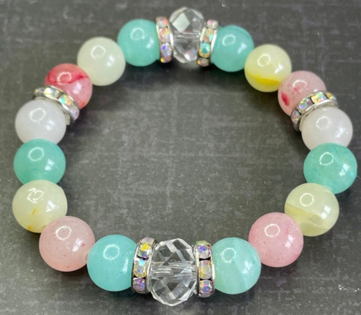 Healing and Positive change pastel crystal bracelet