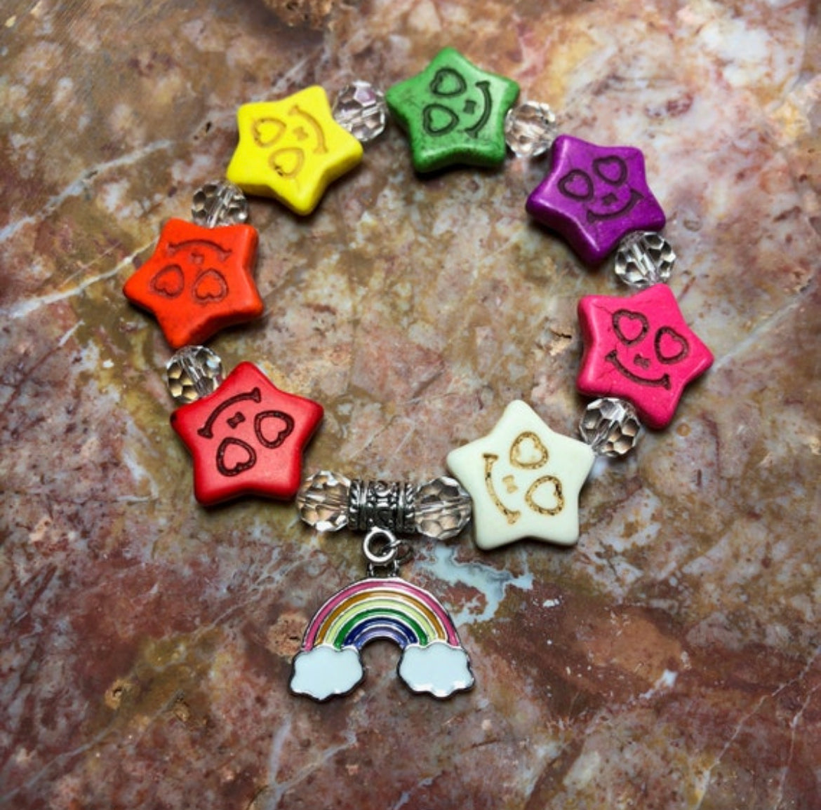 Make a Wish on Rainbow Stars charm bracelet