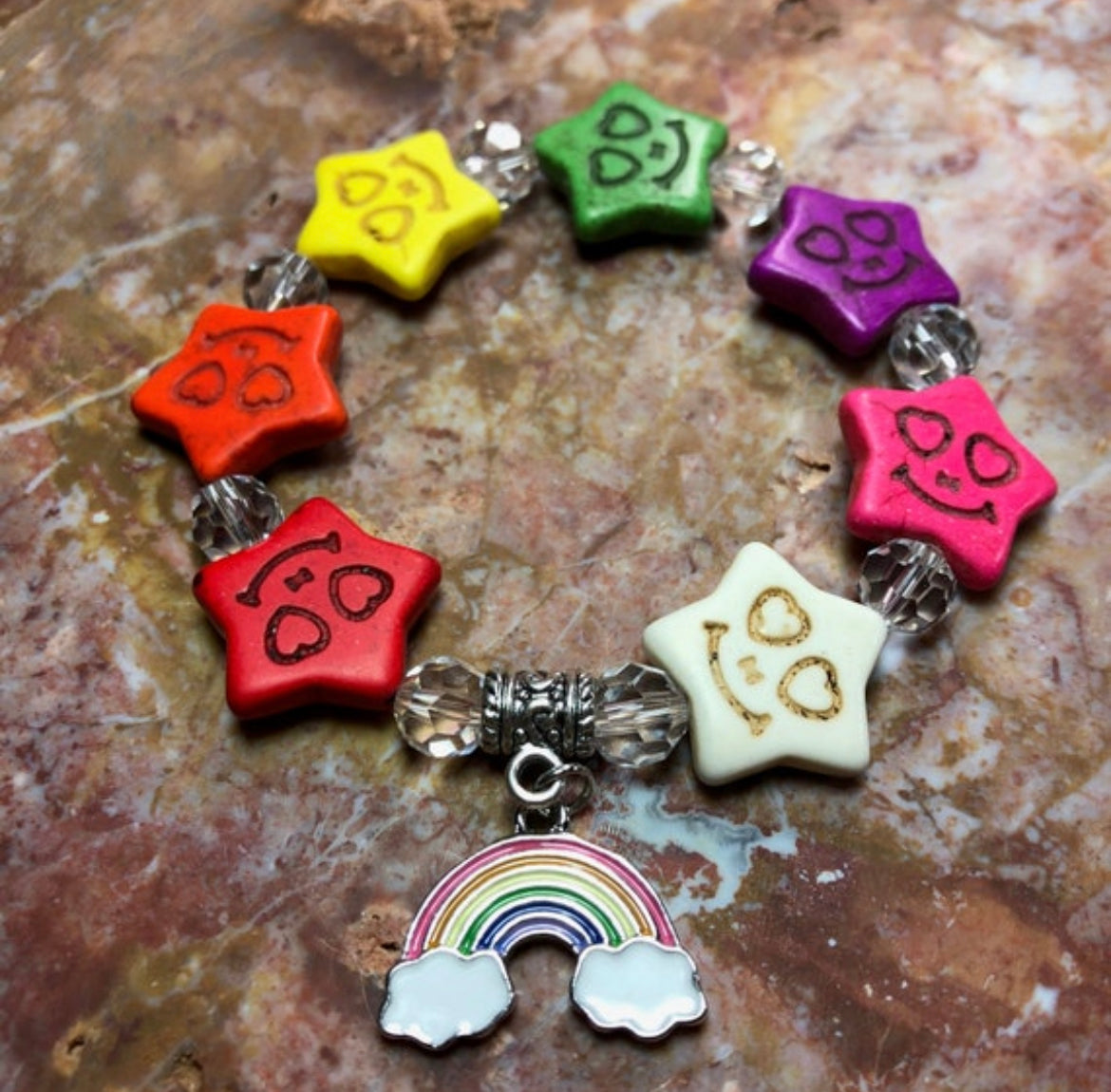 Make a Wish on Rainbow Stars charm bracelet