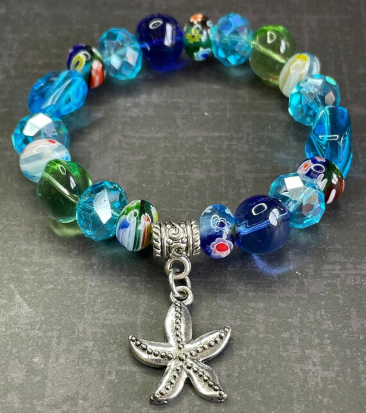 Divine Love Blue and Green Starfish Bracelet